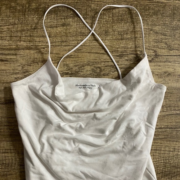 NWOT White Soft A&F Cowl Neck Bodysuit - Picture 2 of 6